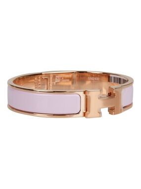 NEW Hermes Pink & Rose Gold Clic H Bracelet